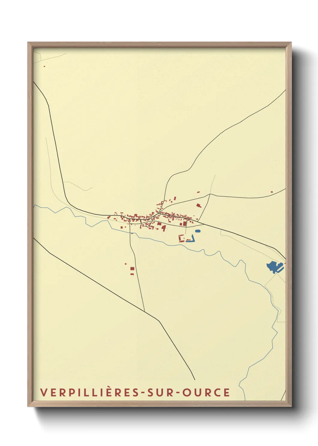 Un poster carteVerpillières-sur-Ource