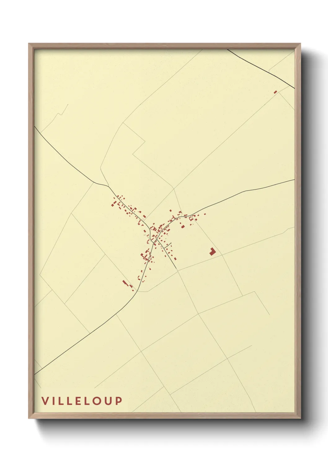 Une affiche de carte sur Villeloup