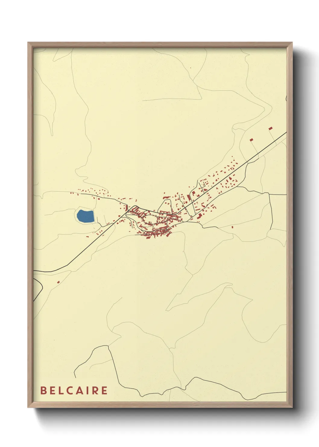 Une affiche de carte sur Belcaire