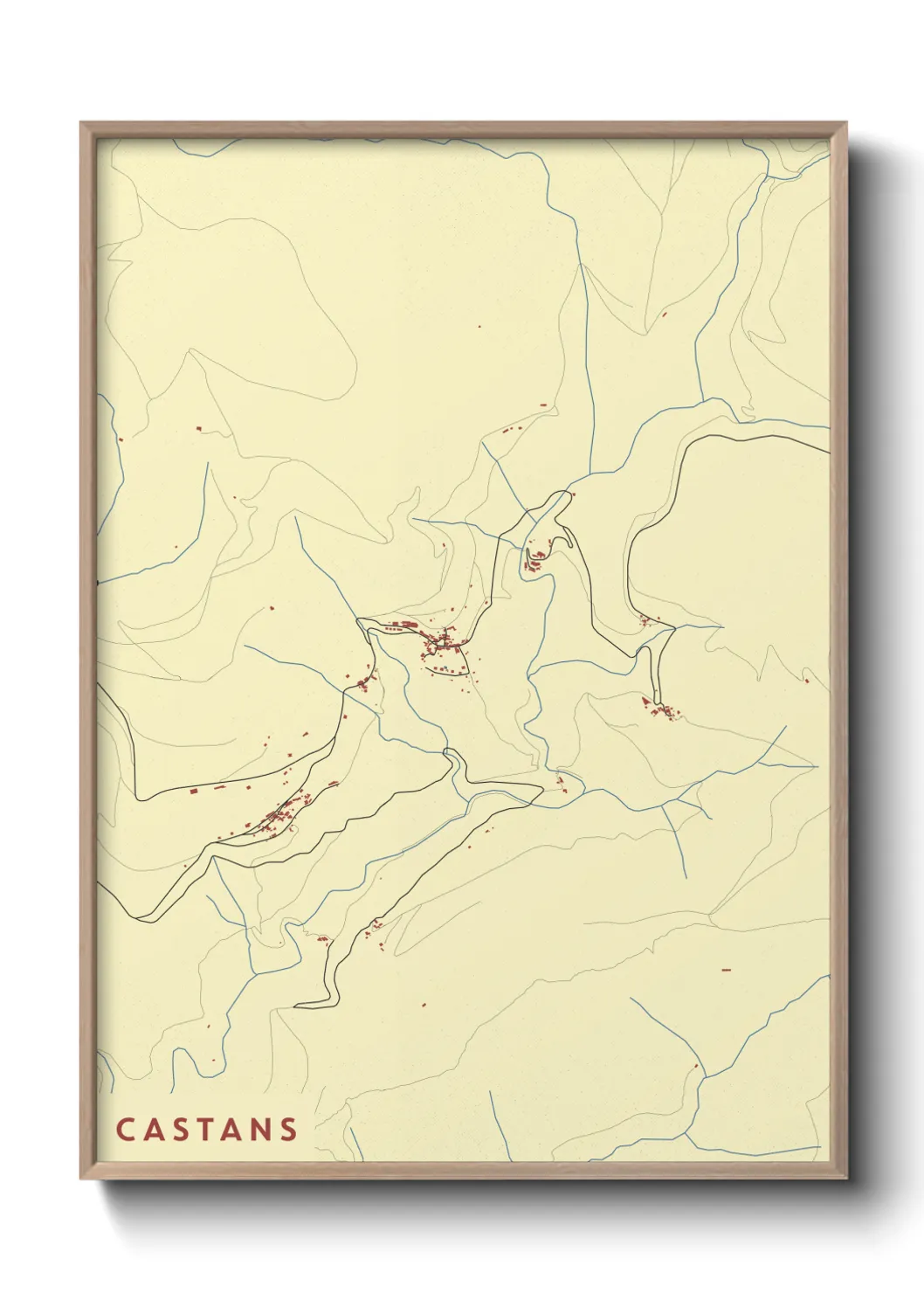 Une affiche de carte sur Castans