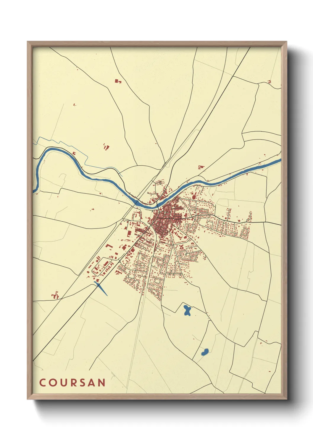 Une affiche de carte sur Coursan