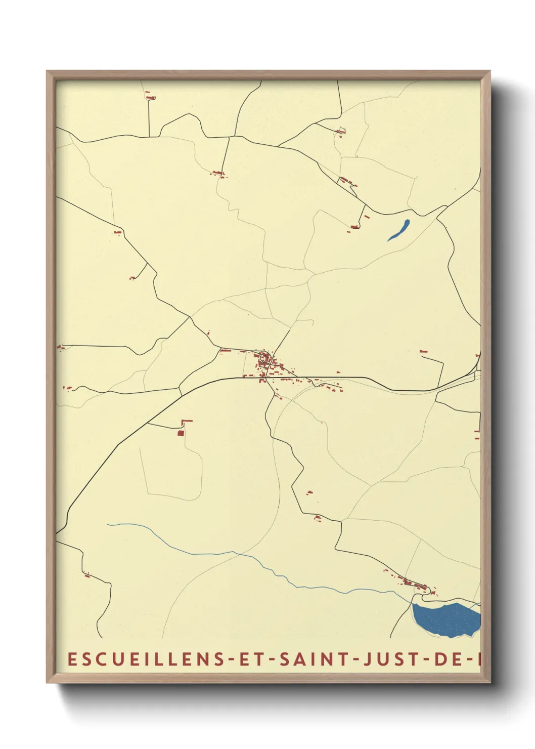 Une affiche de carte sur Escueillens-et-Saint-Just-de-Bélengard