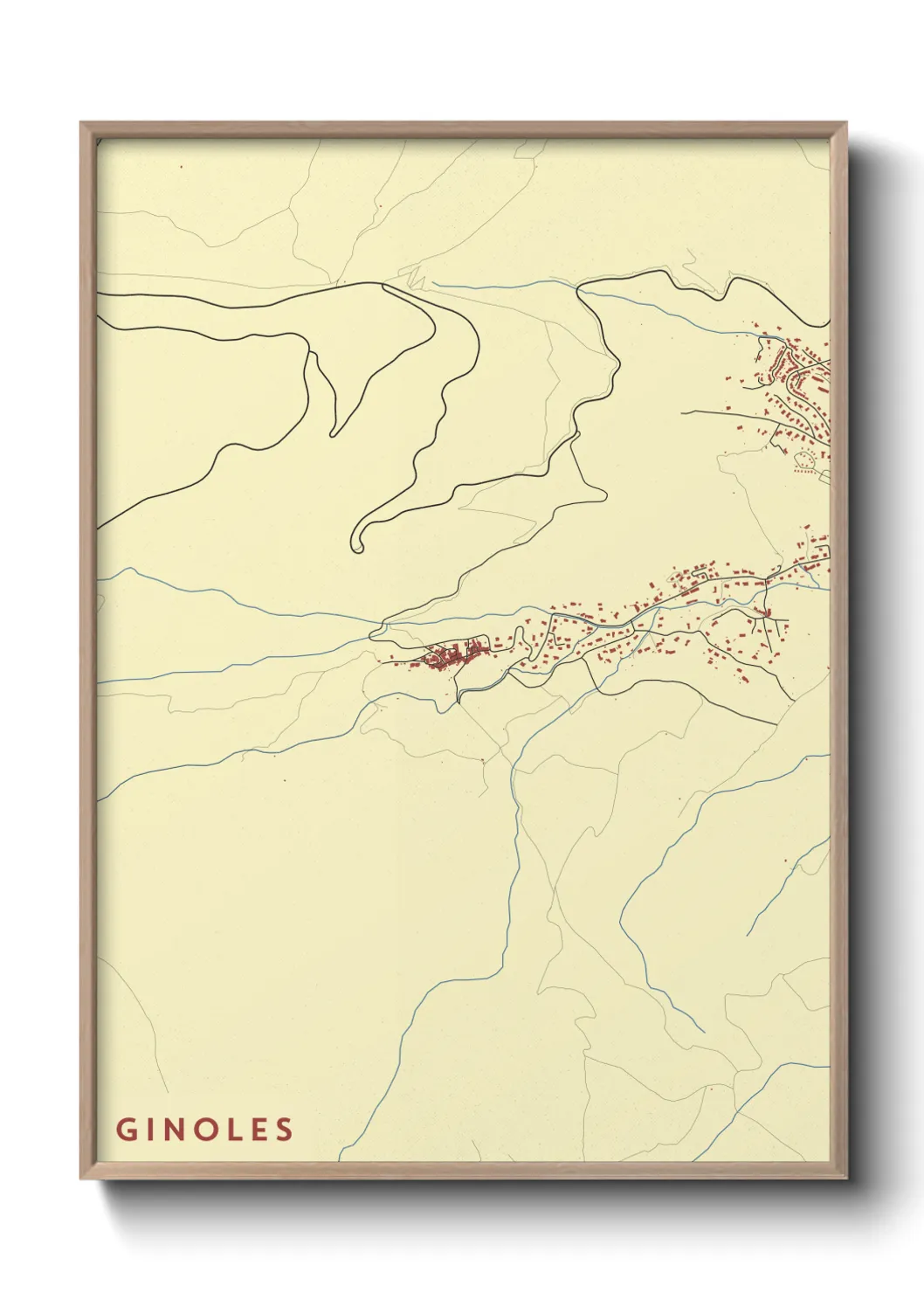 Une affiche de carte sur Ginoles