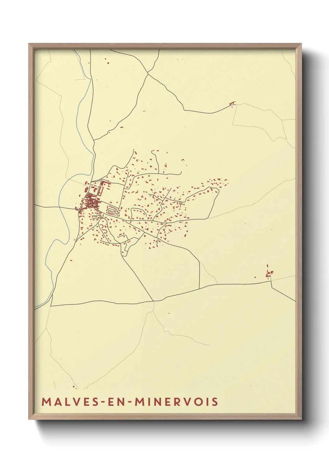 Une affiche de carte sur Malves-en-Minervois