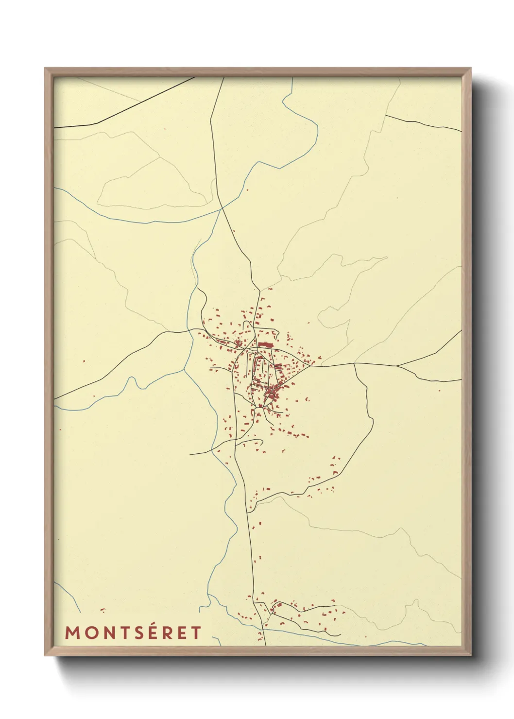Une affiche de carte sur Montséret