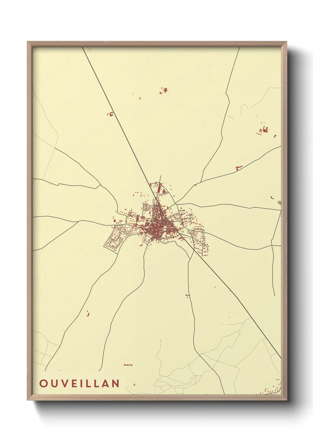 Une affiche de carte sur Ouveillan