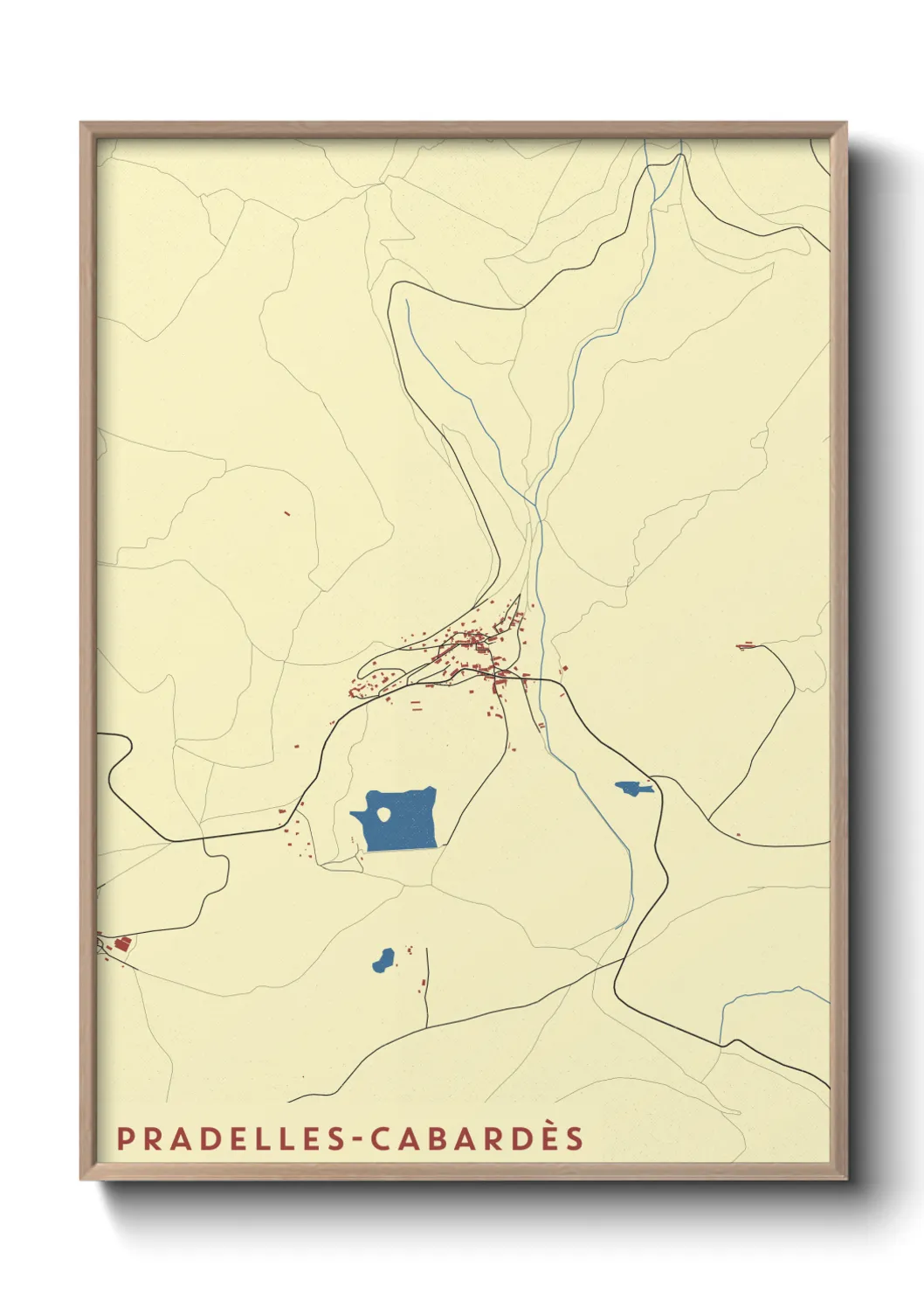 Une affiche de carte sur Pradelles-Cabardès