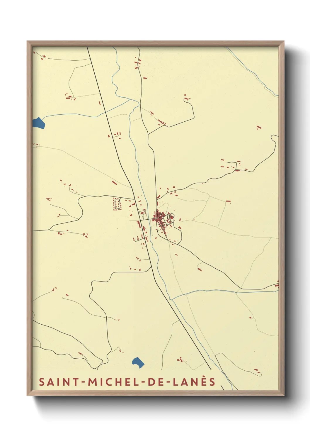 Une affiche de carte sur Saint-Michel-de-Lanès