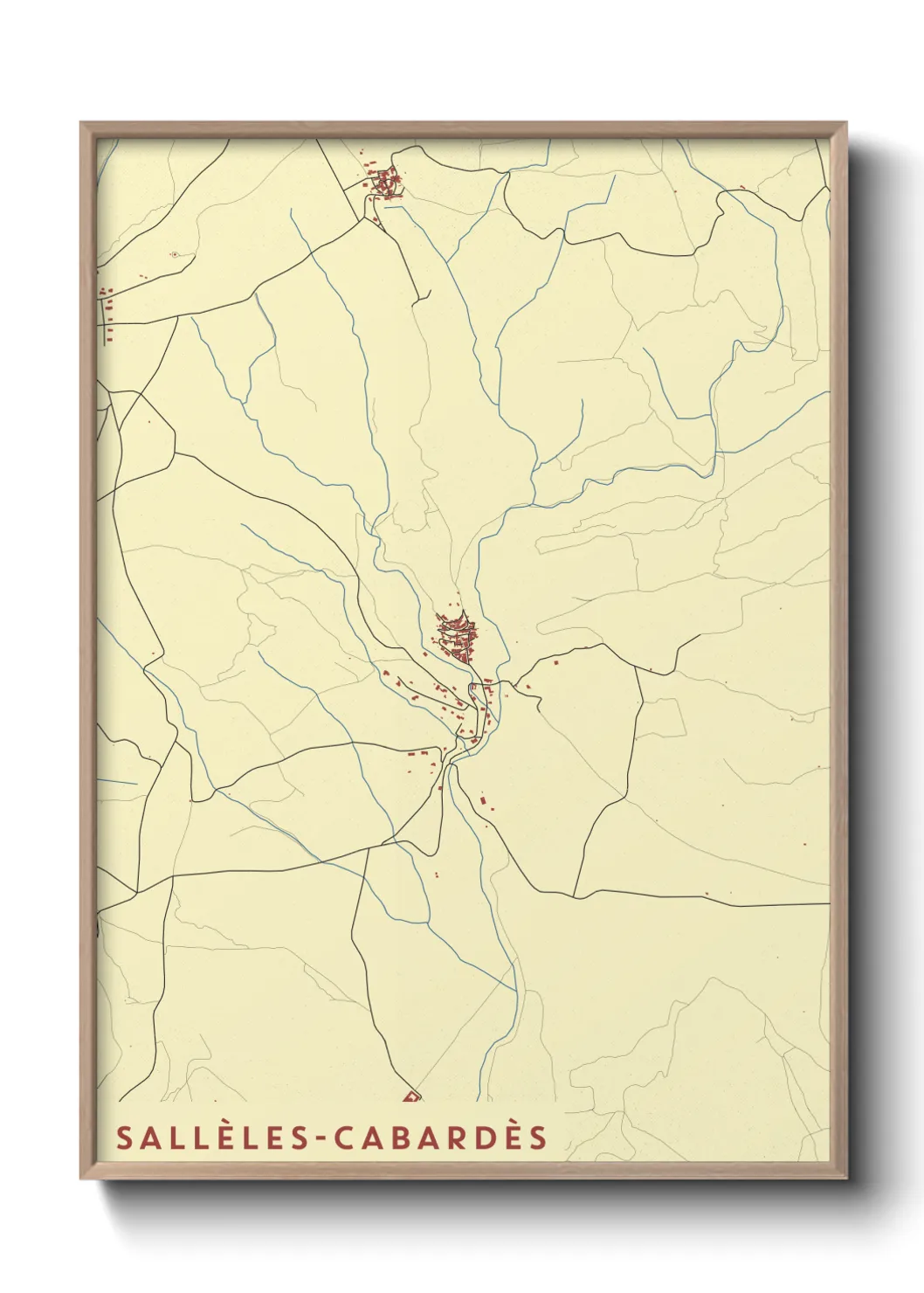 Une affiche de carte sur Sallèles-Cabardès