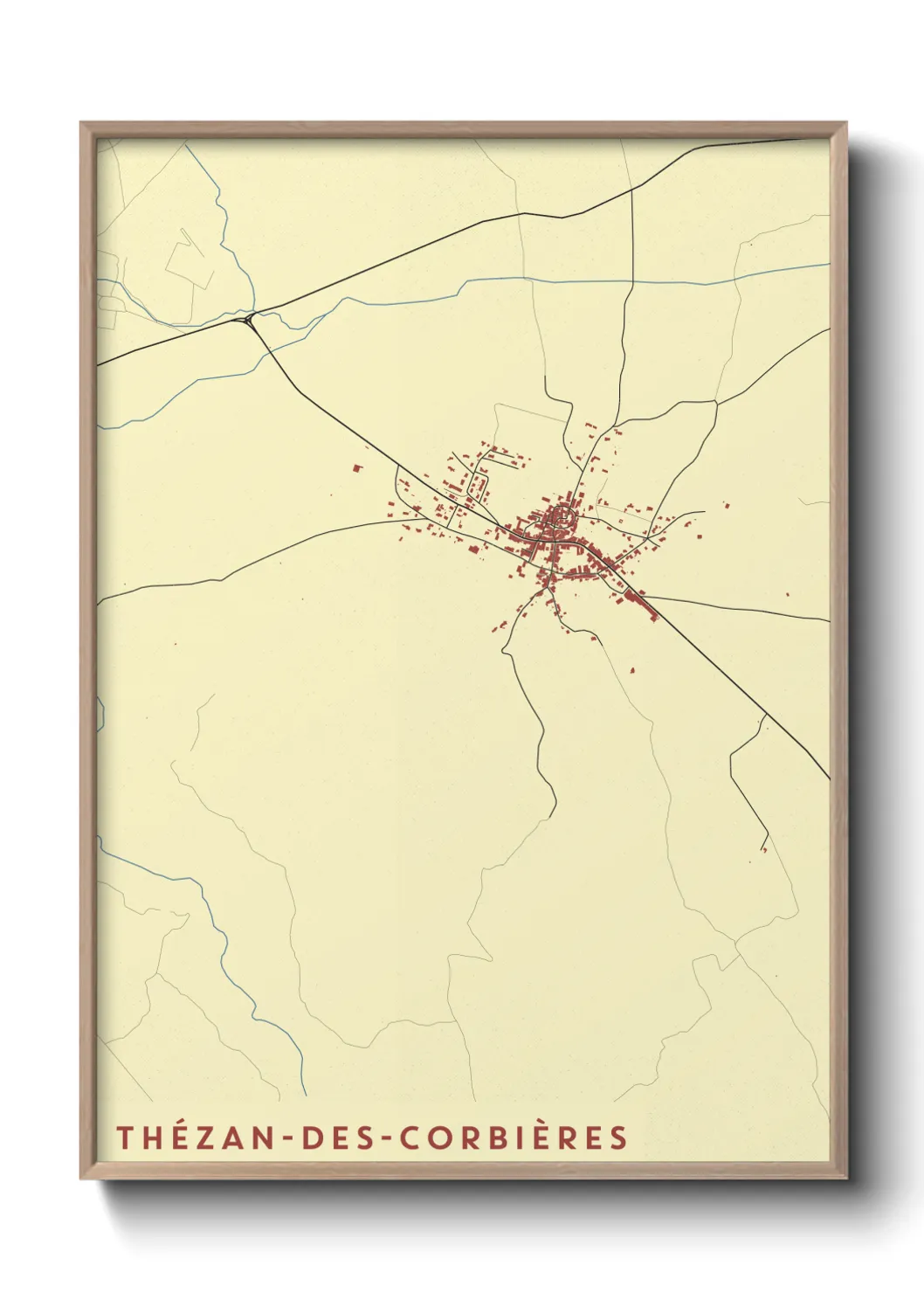 Une affiche de carte sur Thézan-des-Corbières