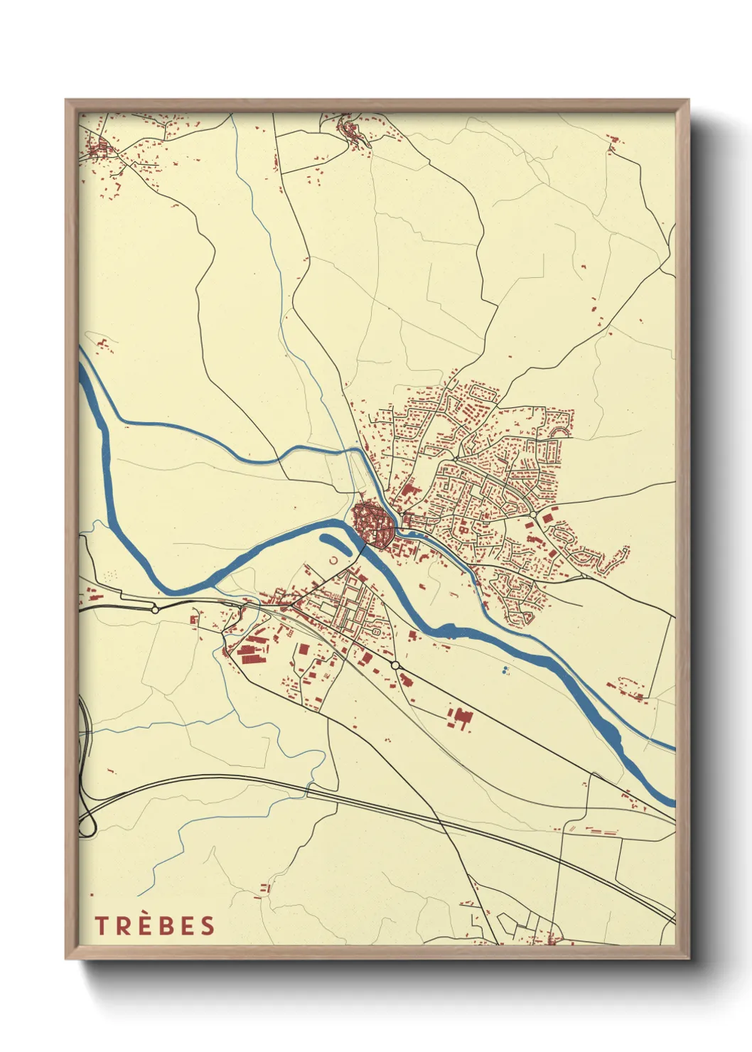 Une affiche de carte sur Trèbes