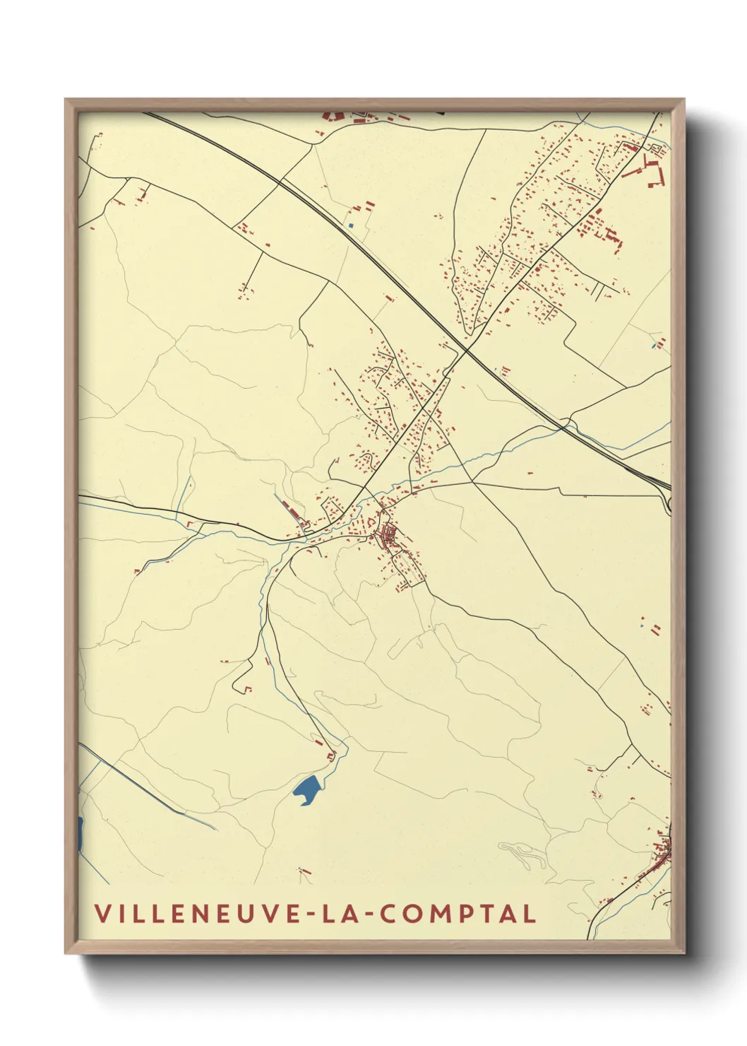 Un poster carteVilleneuve-la-Comptal