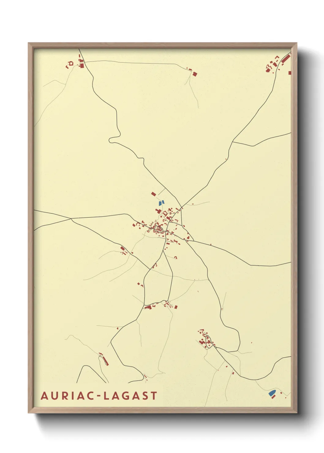 Une affiche de carte sur Auriac-Lagast