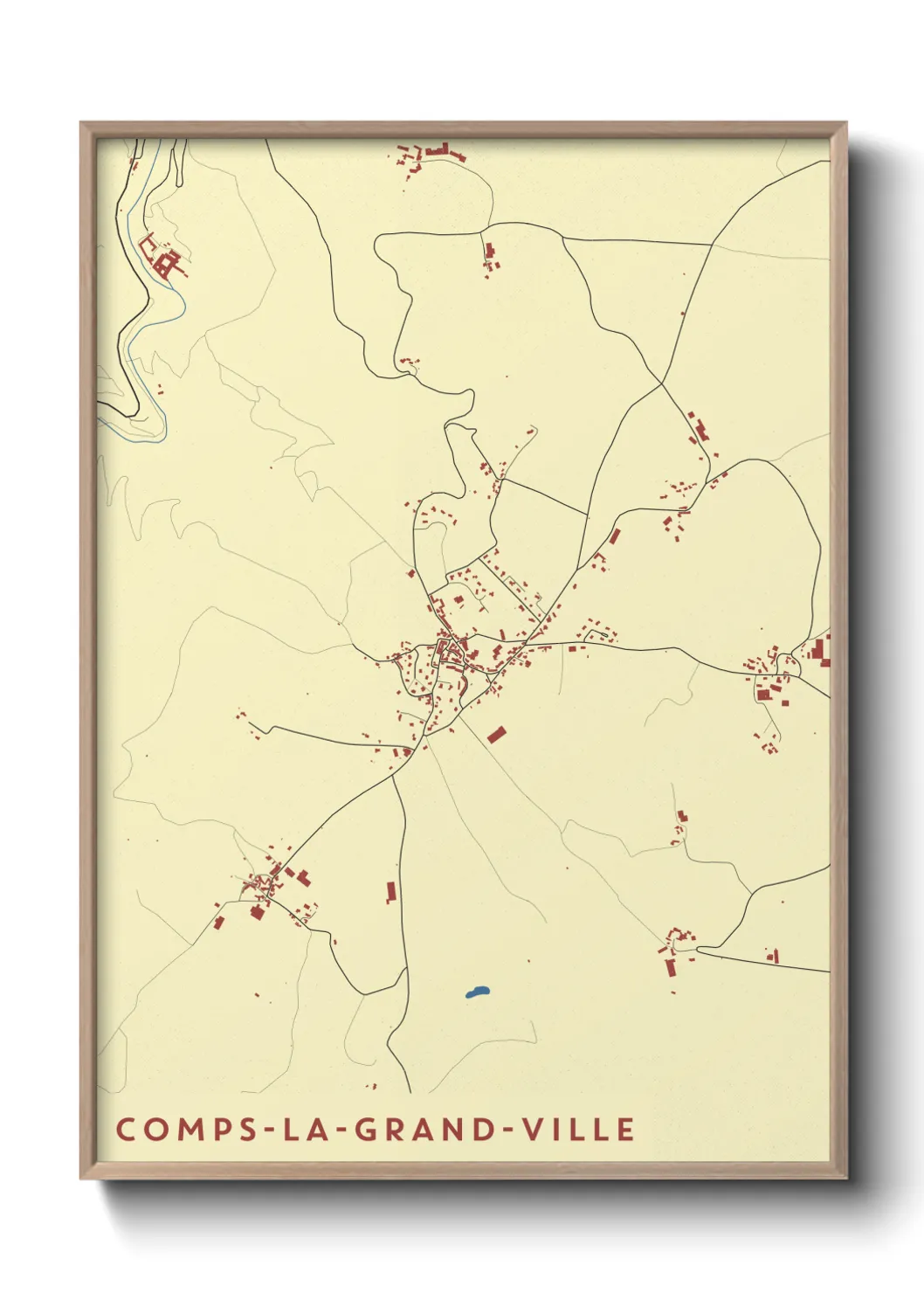 Une affiche de carte sur Comps-la-Grand-Ville