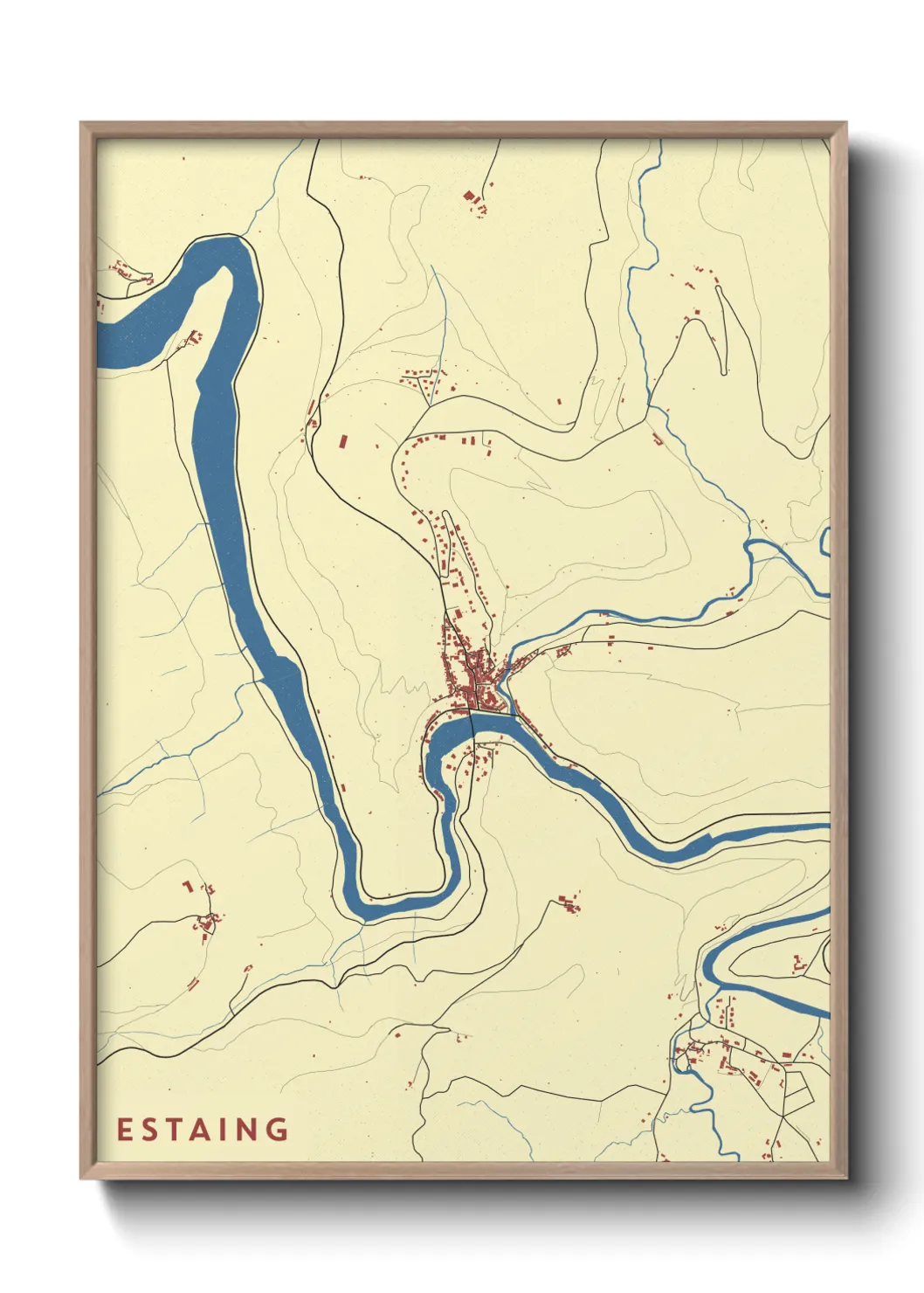 Une affiche de carte sur Estaing