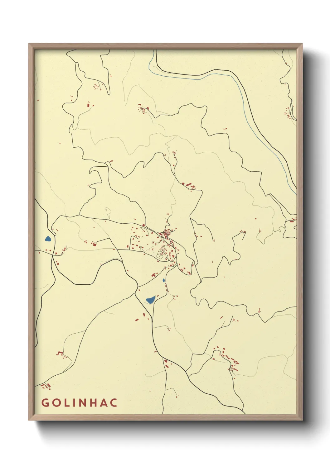 Une affiche de carte sur Golinhac
