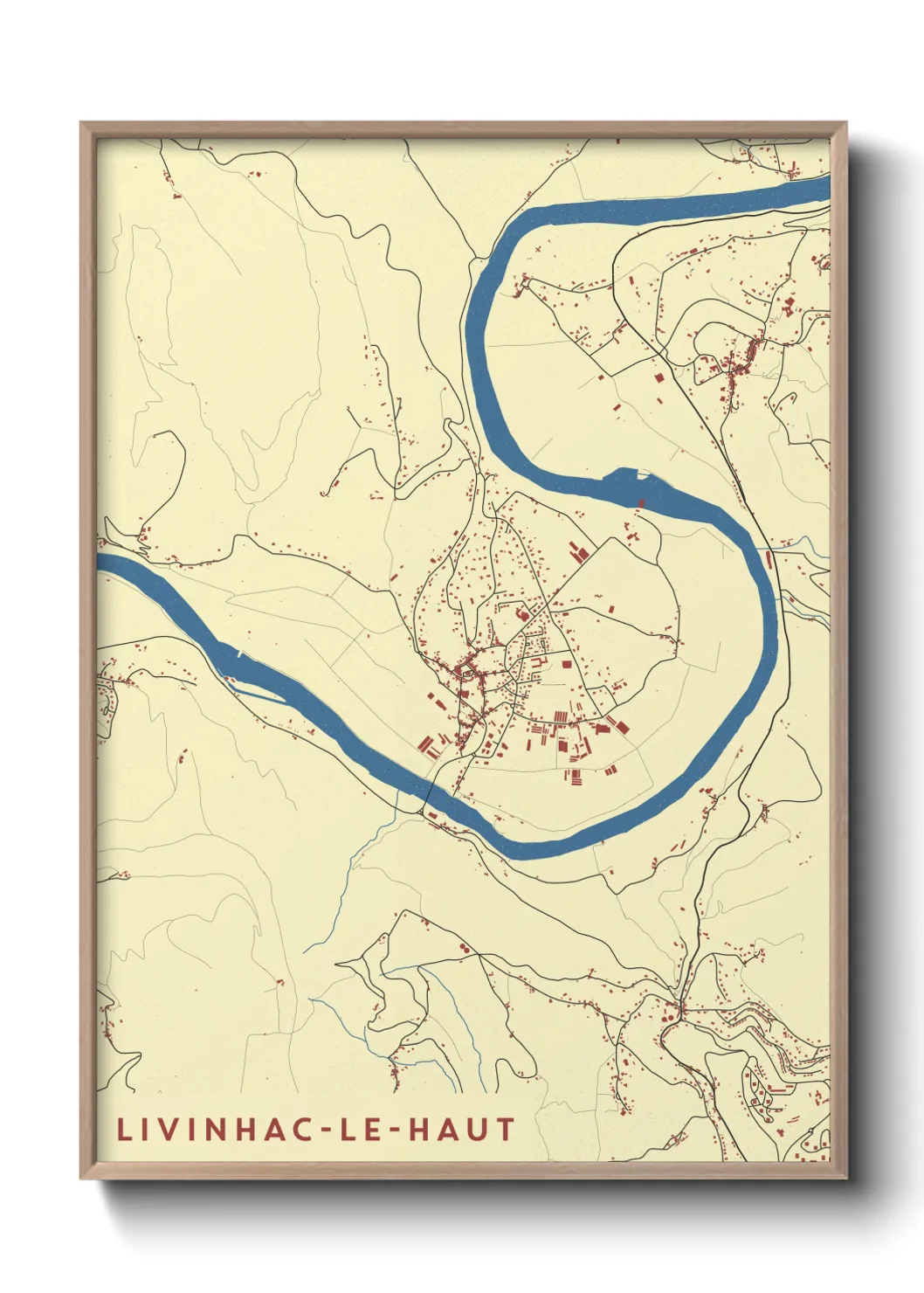 Une affiche de carte sur Livinhac-le-Haut