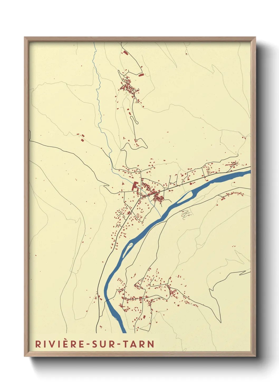 Une affiche de carte sur Rivière-sur-Tarn