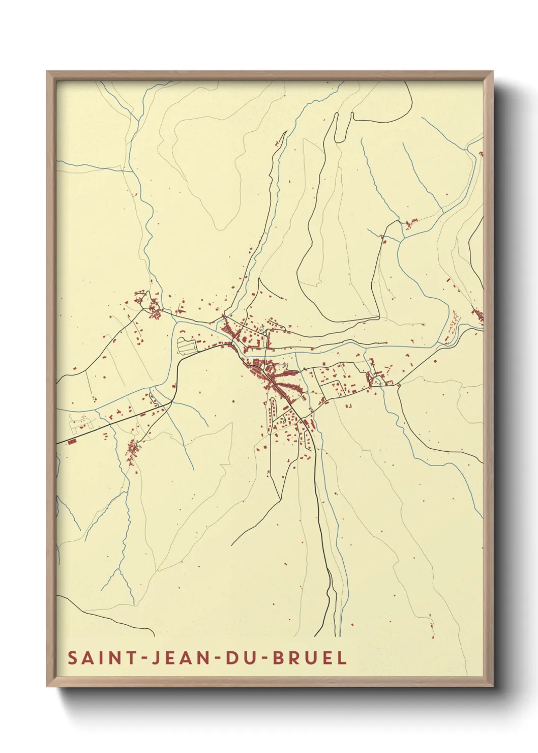 Une affiche de carte sur Saint-Jean-du-Bruel