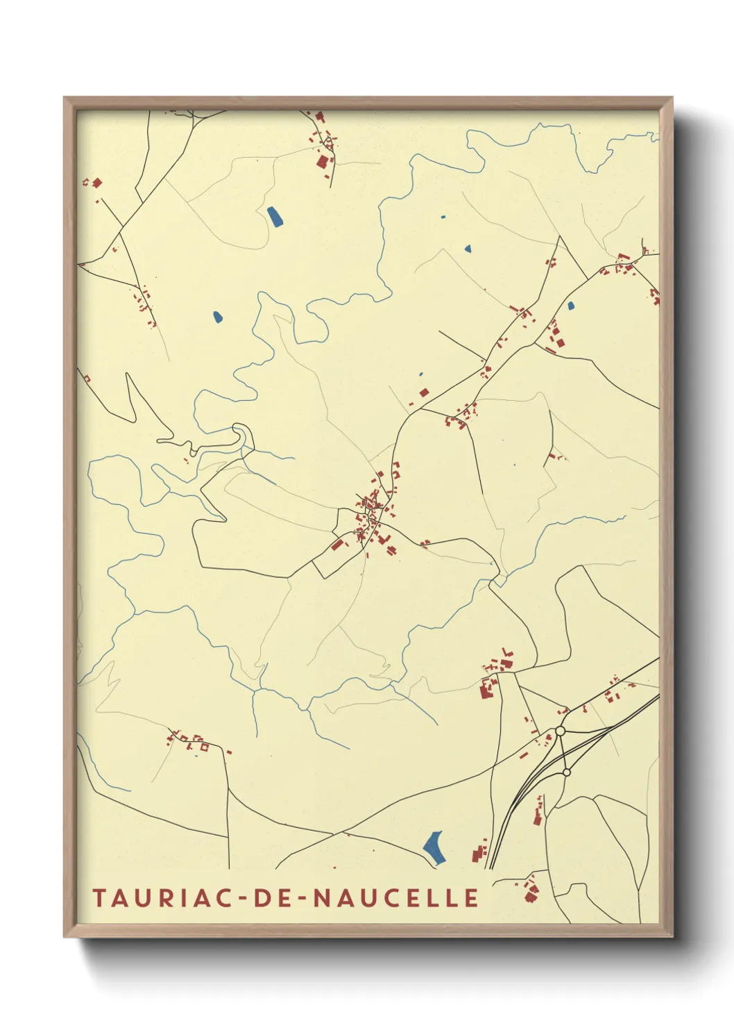 Une affiche de carte sur Tauriac-de-Naucelle
