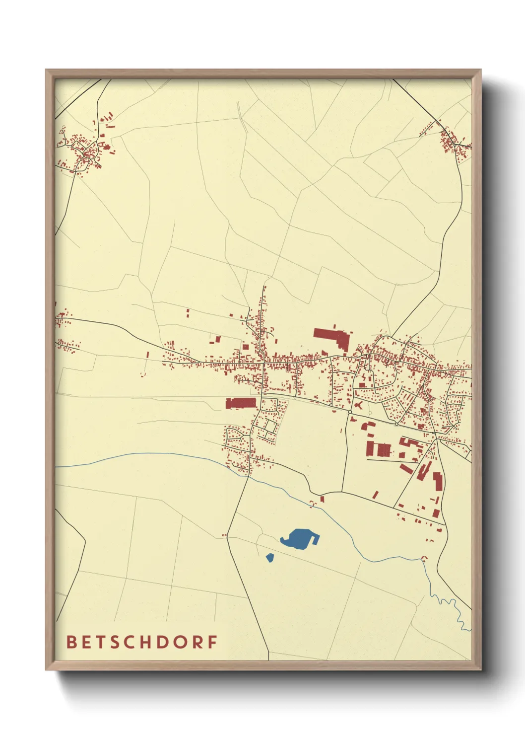 Une affiche de carte sur Betschdorf