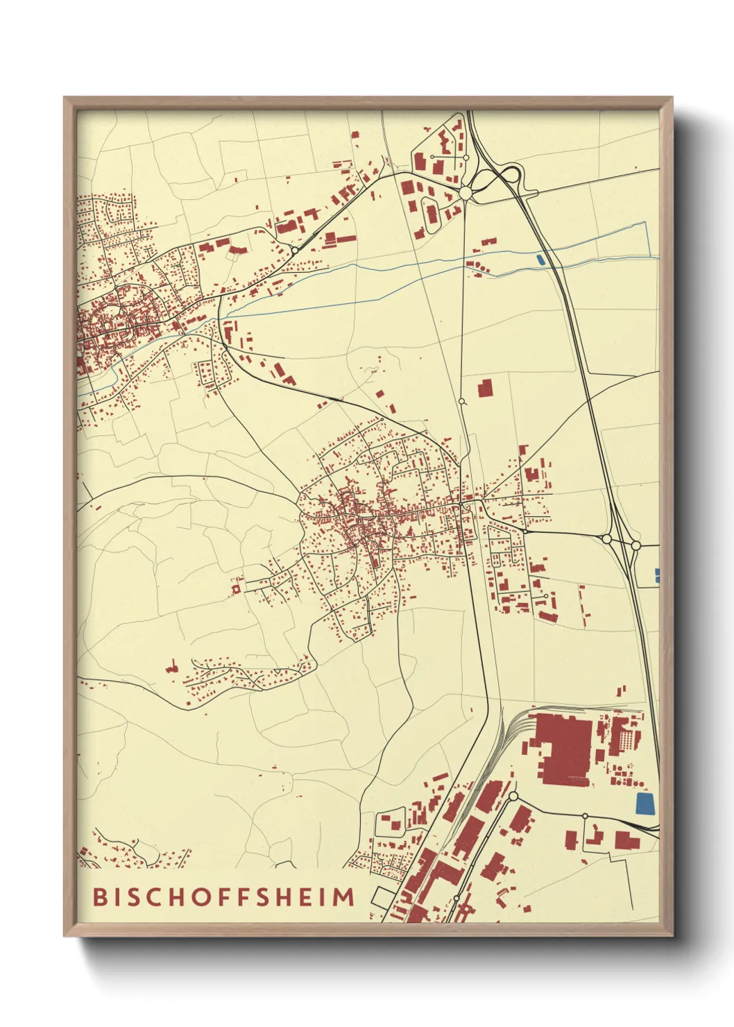Une affiche de carte sur Bischoffsheim