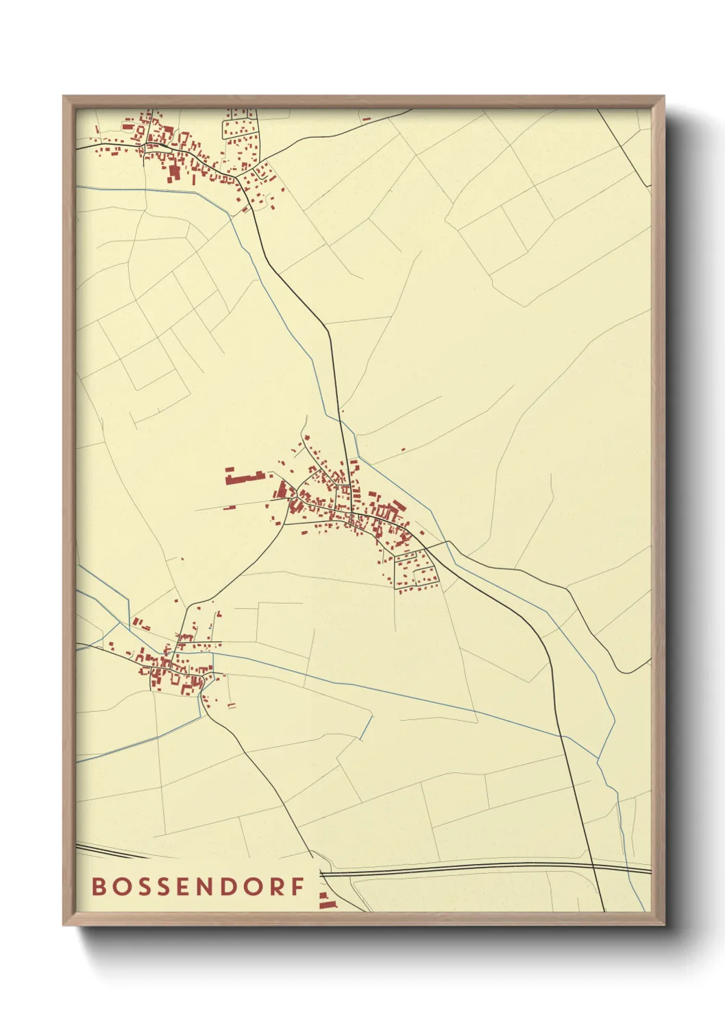 Une affiche de carte sur Bossendorf