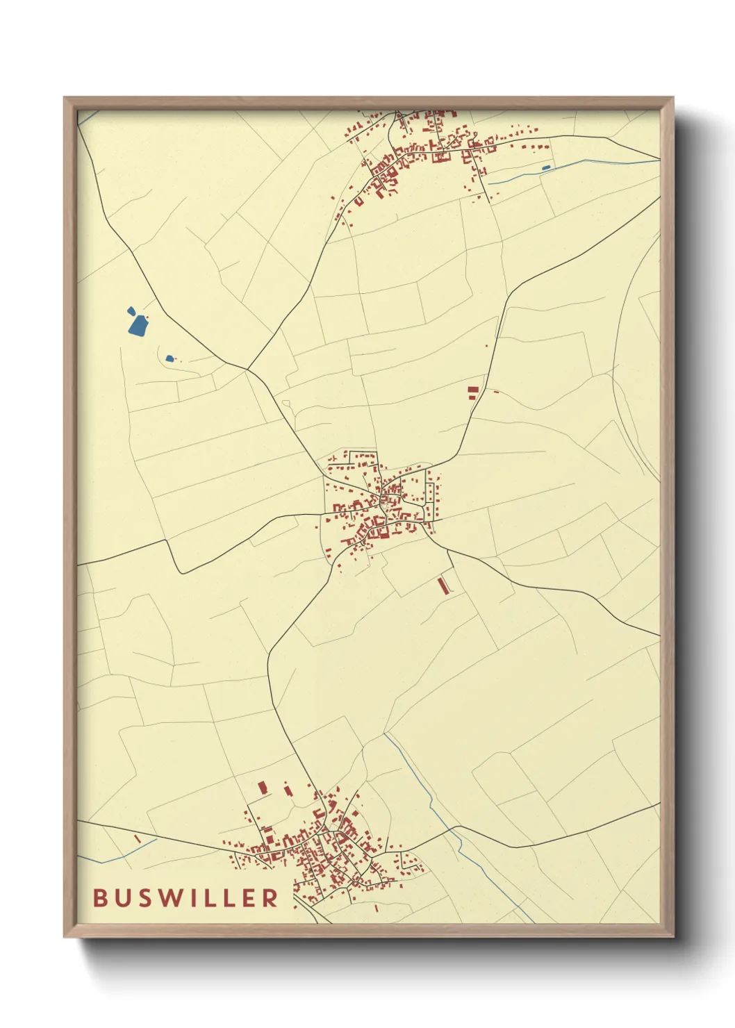 Une affiche de carte sur Buswiller