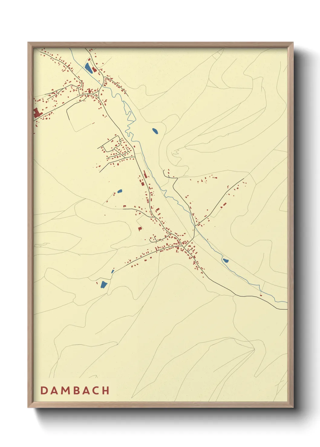 Une affiche de carte sur Dambach