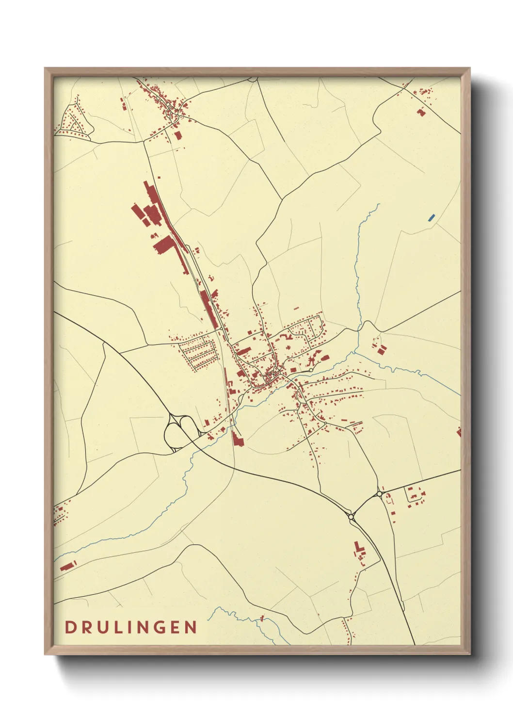 Une affiche de carte sur Drulingen