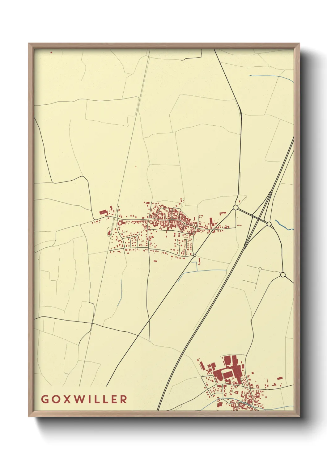 Une affiche de carte sur Goxwiller