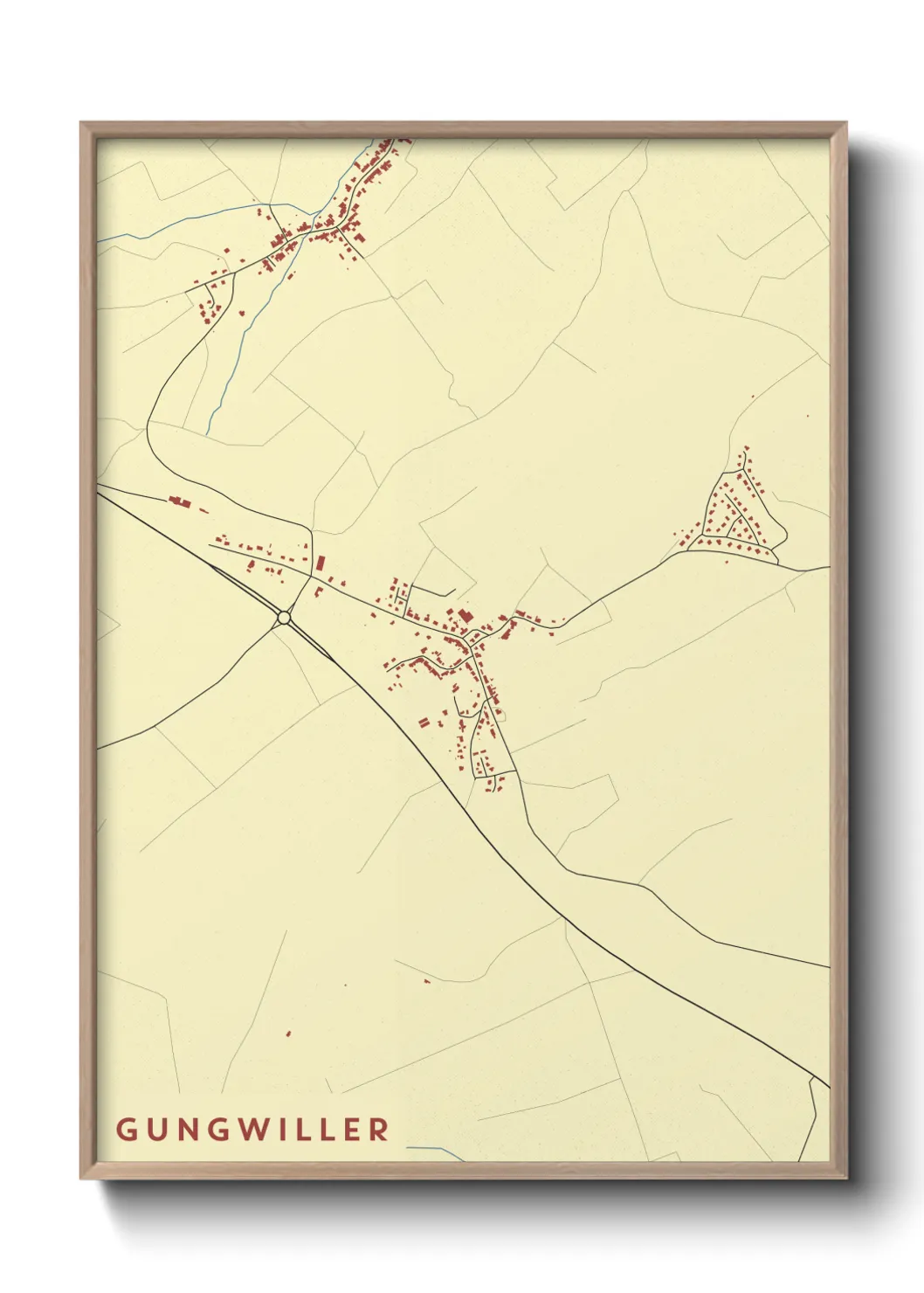 Une affiche de carte sur Gungwiller