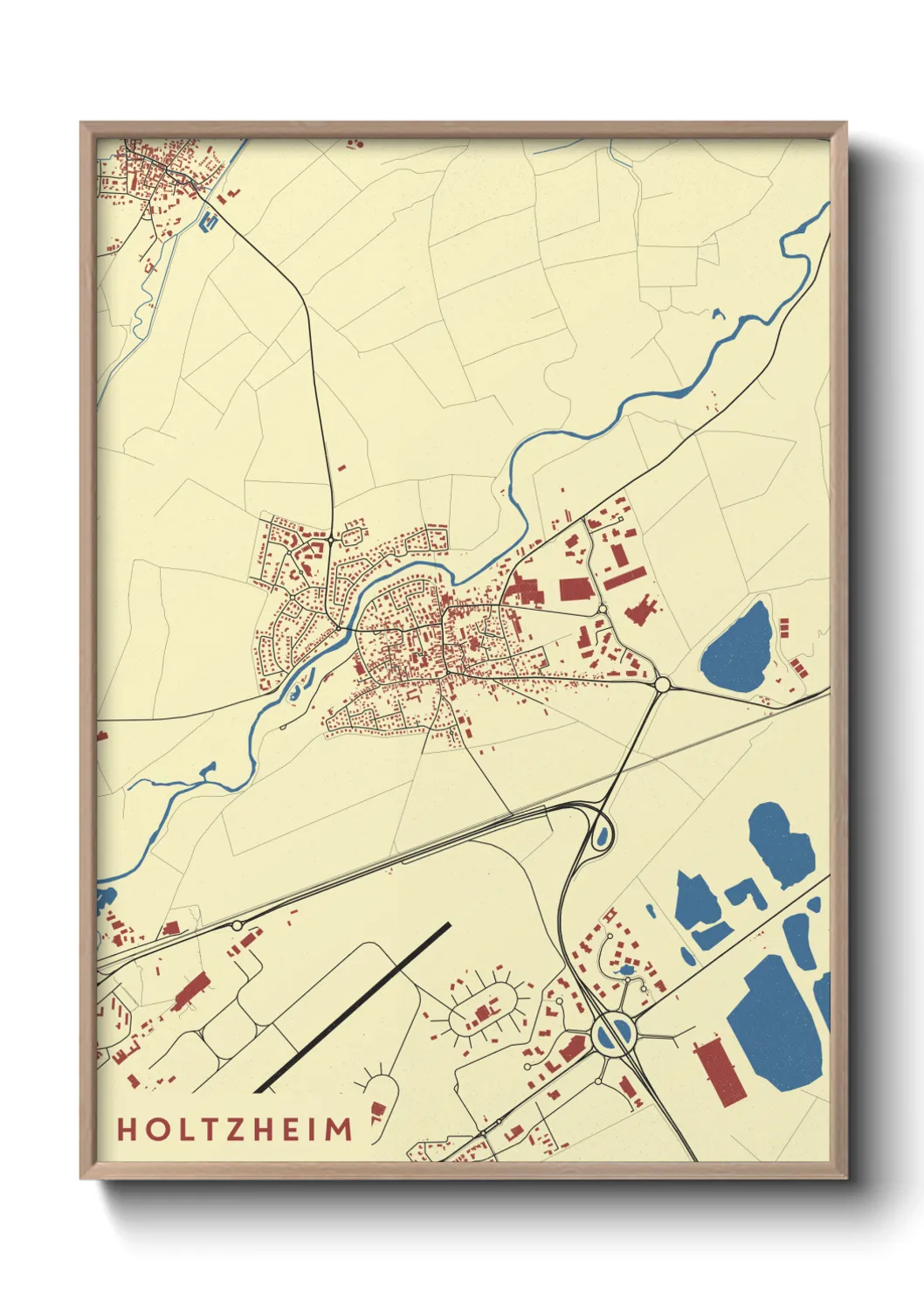 Une affiche de carte sur Holtzheim