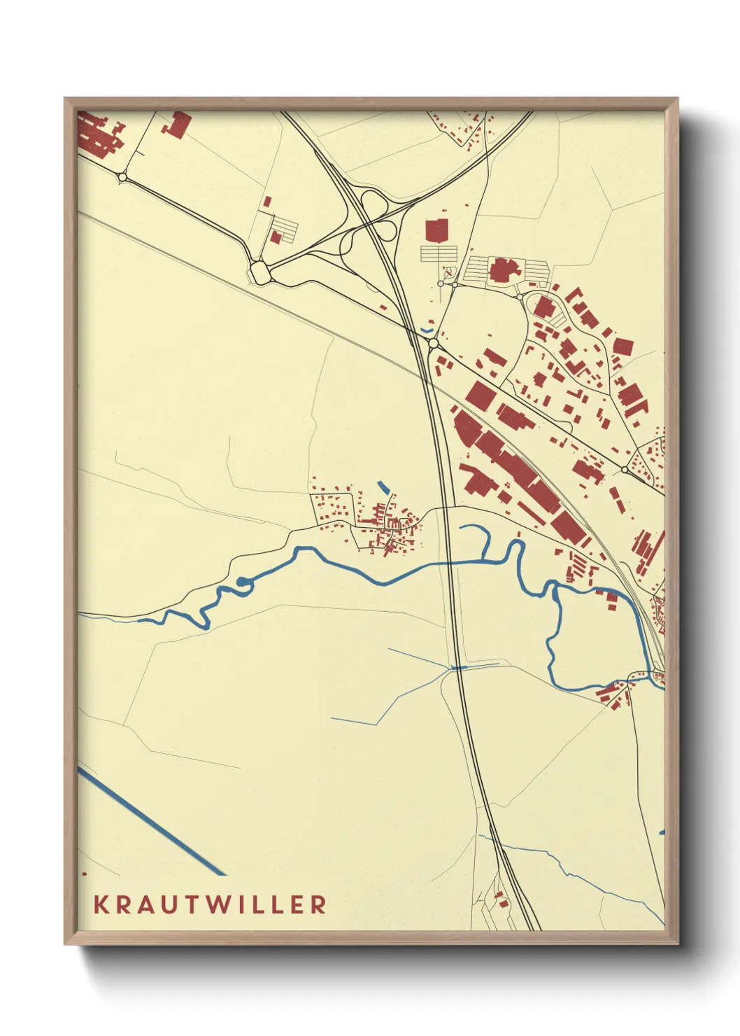 Une affiche de carte sur Krautwiller