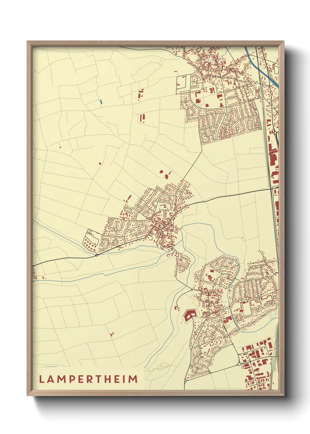 Une affiche de carte sur Lampertheim