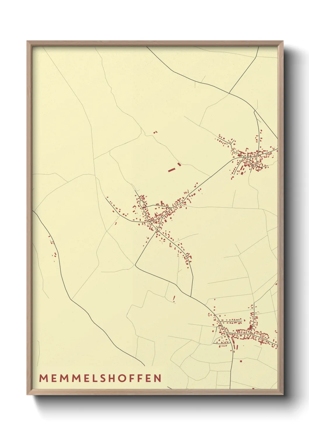 Une affiche de carte sur Memmelshoffen