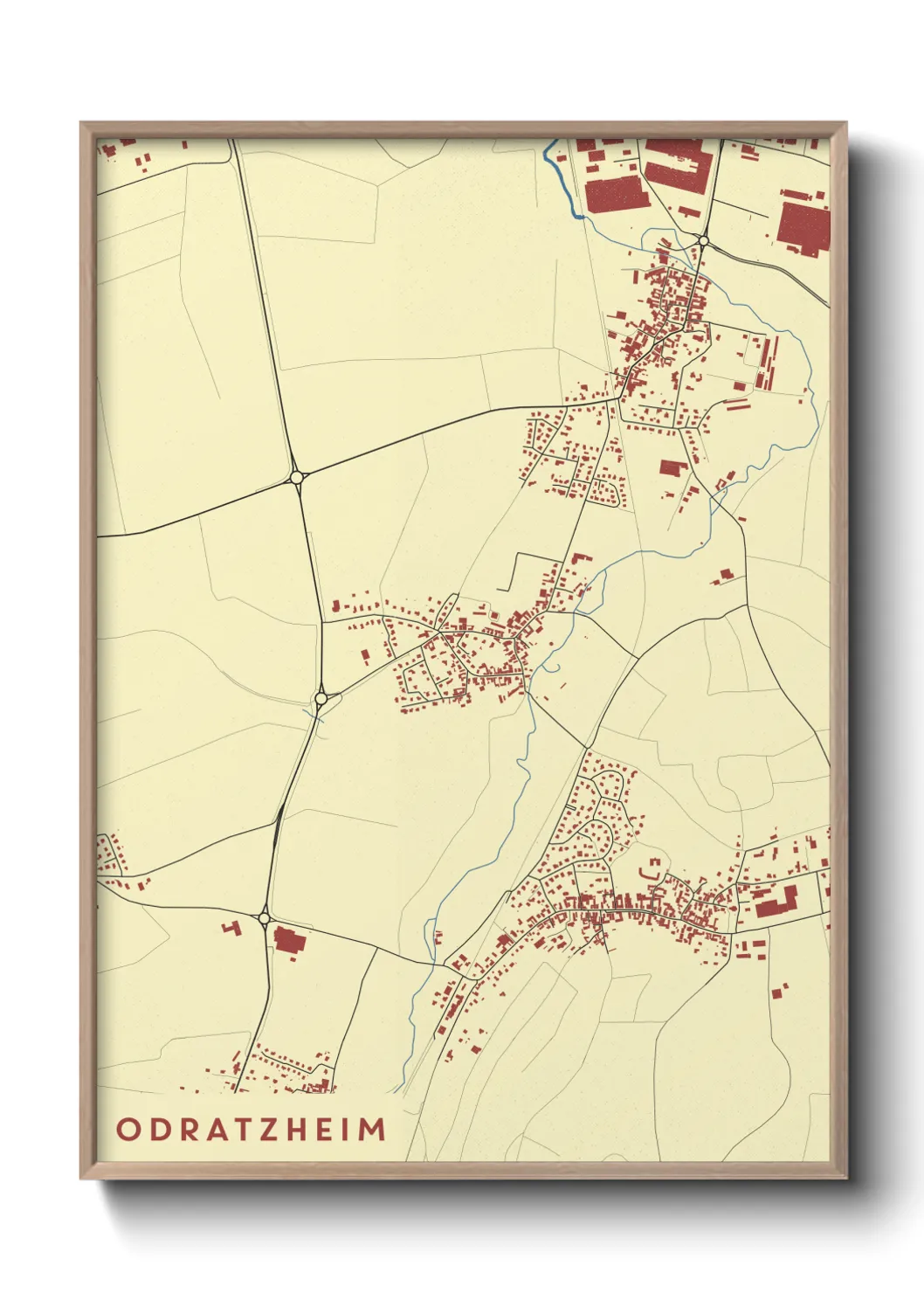 Une affiche de carte sur Odratzheim