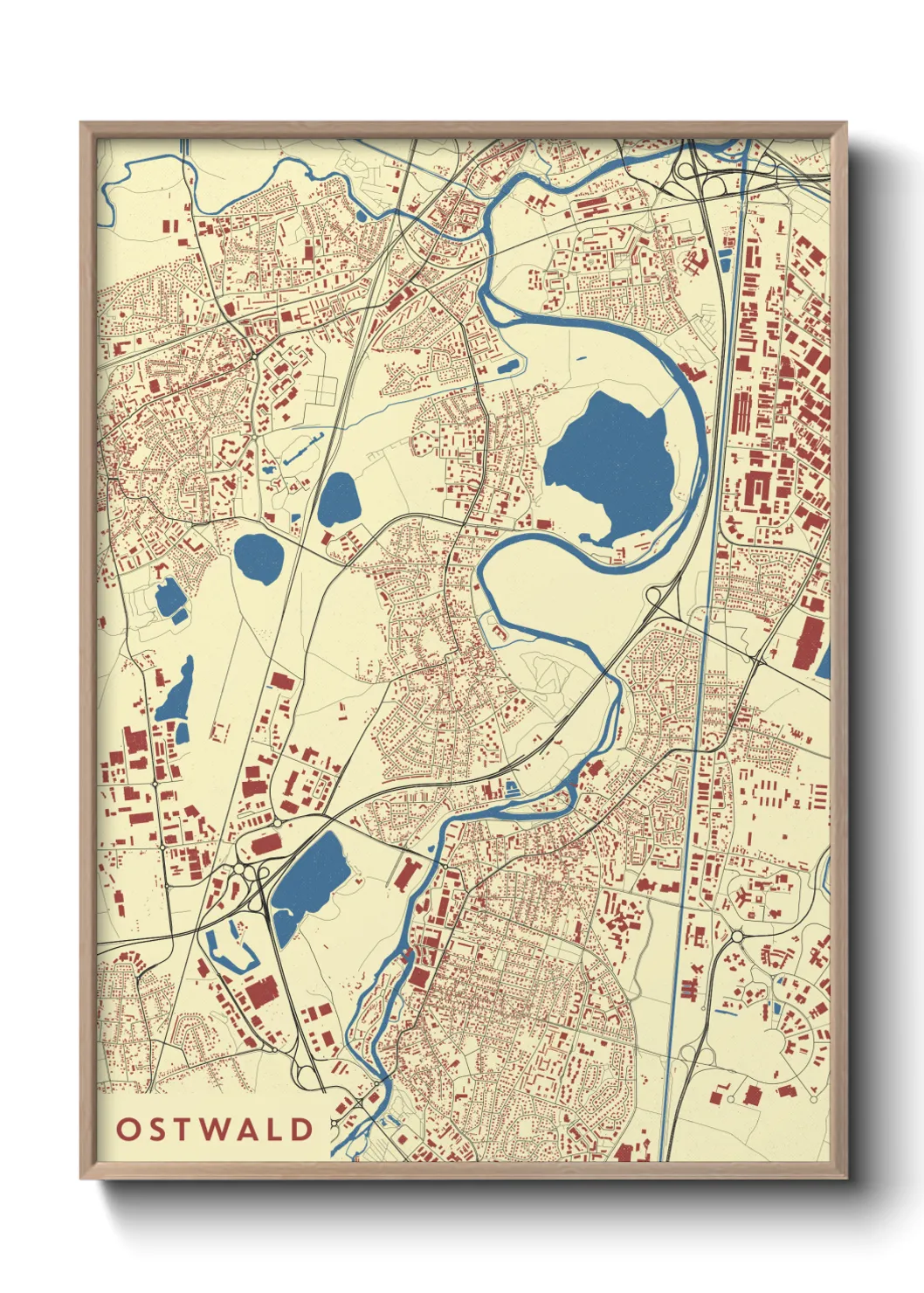 Une affiche de carte sur Ostwald
