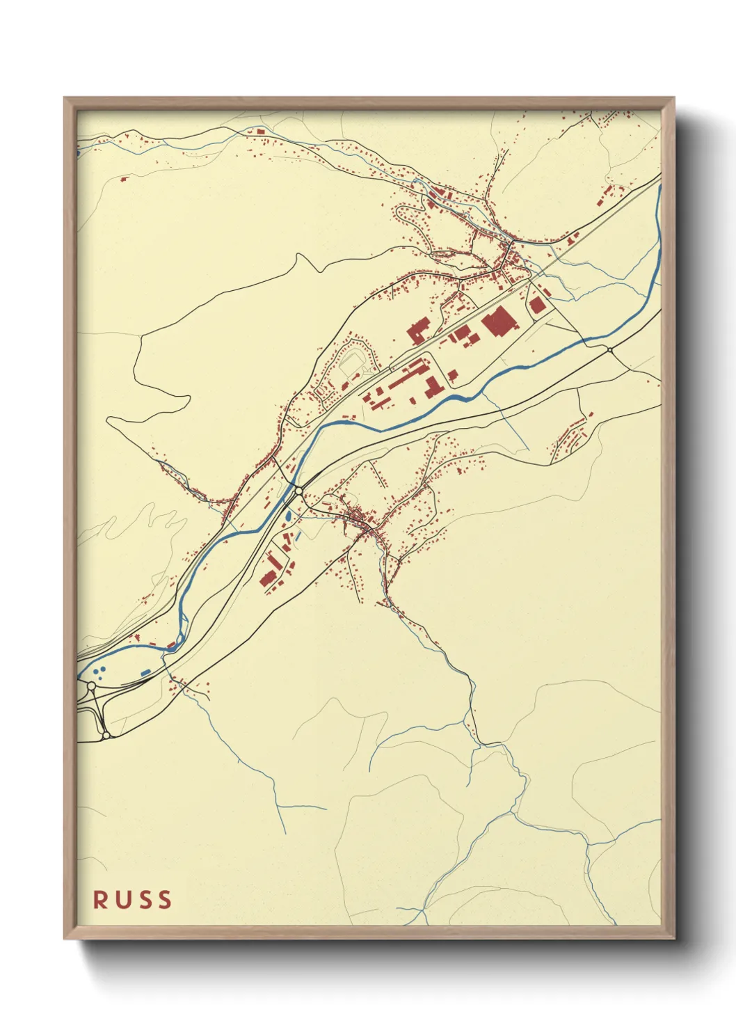 Une affiche de carte sur Russ