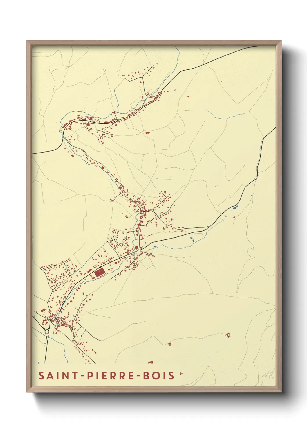 Une affiche de carte sur Saint-Pierre-Bois