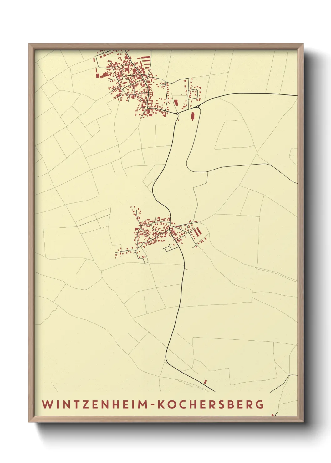 Une affiche de carte sur Wintzenheim-Kochersberg