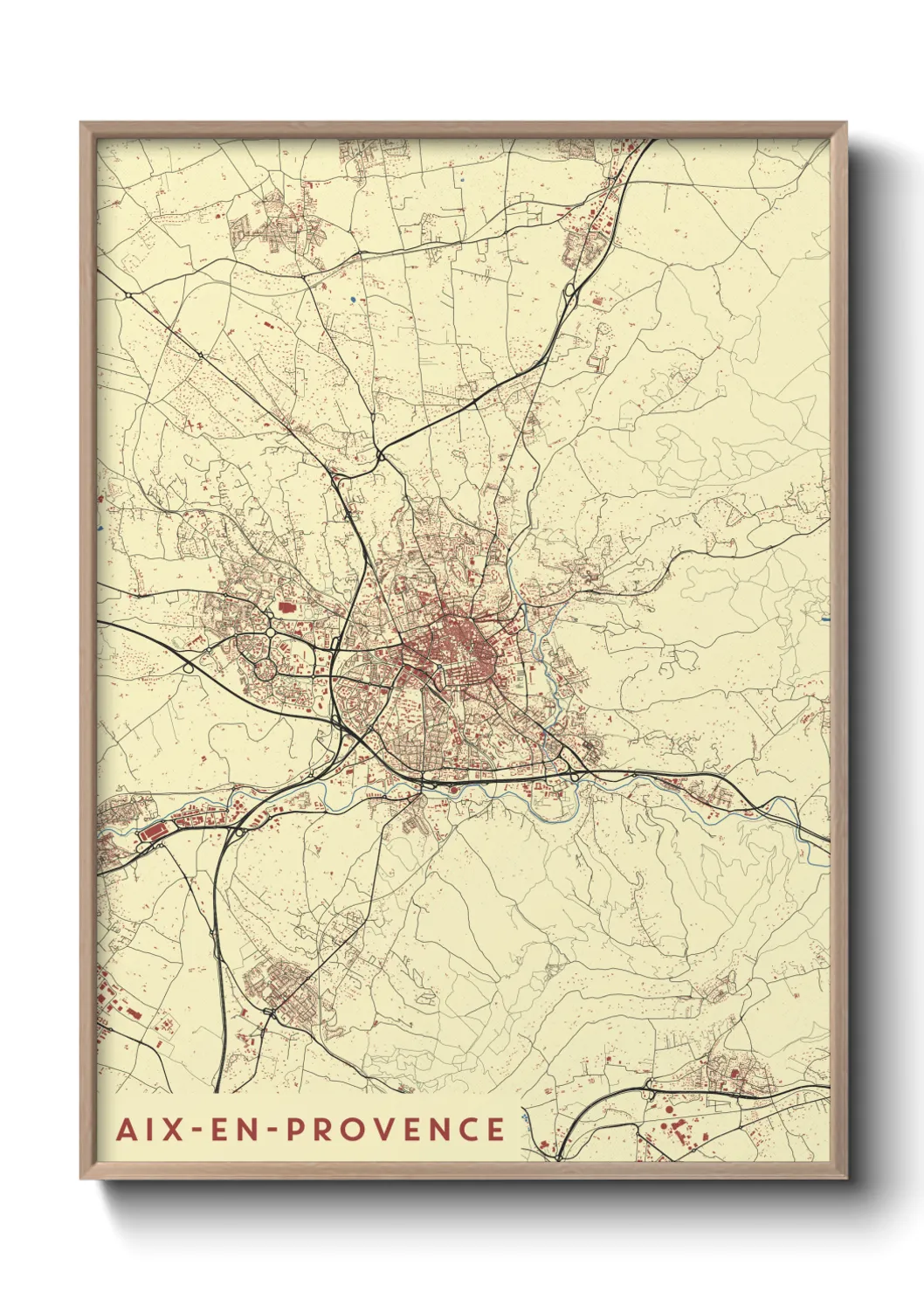 Un poster carteAix-en-Provence
