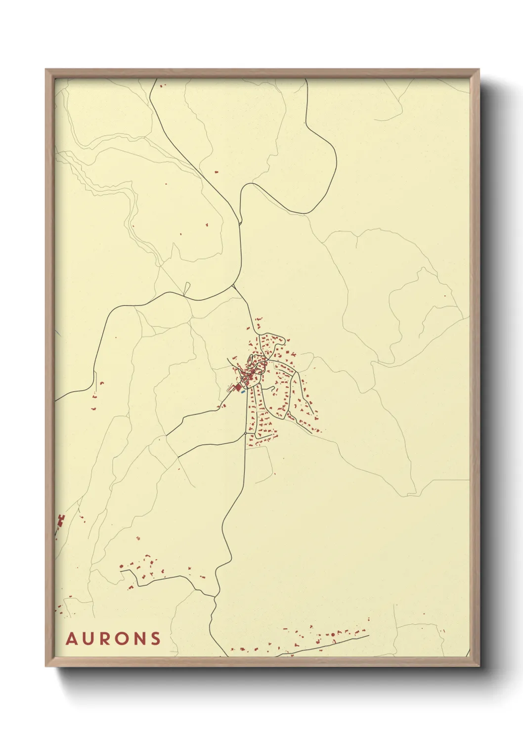 Une affiche de carte sur Aurons