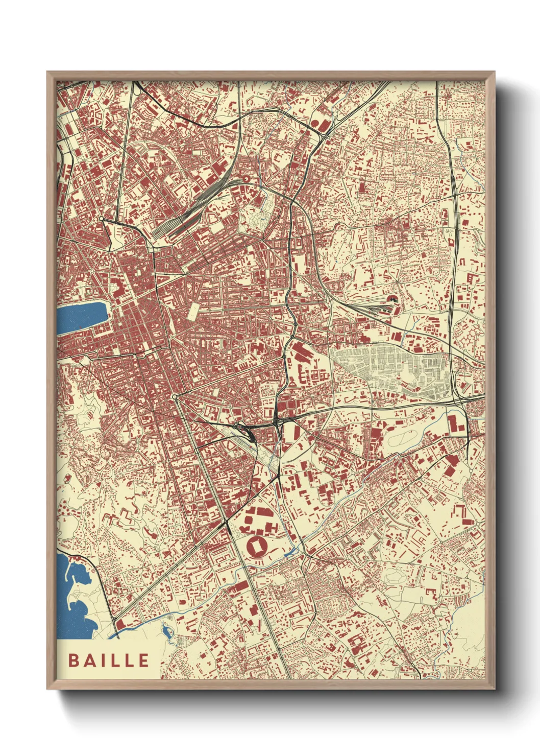 Une affiche de carte sur Baille