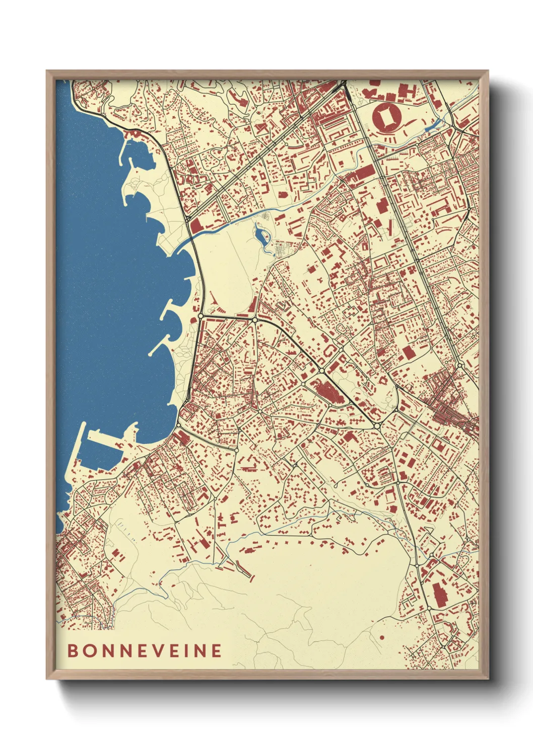 Une affiche de carte sur Bonneveine