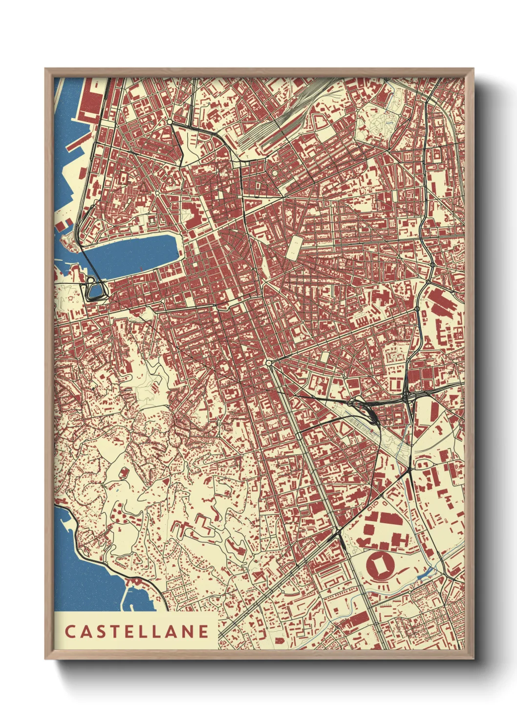 Une affiche de carte sur Castellane