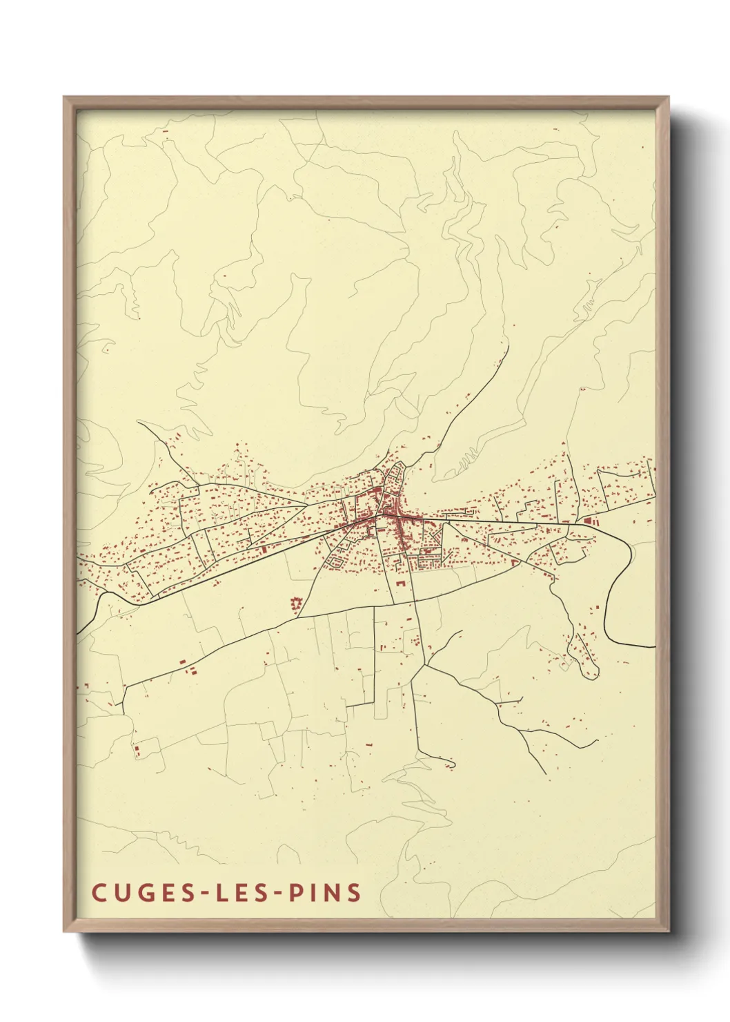 Une affiche de carte sur Cuges-les-Pins