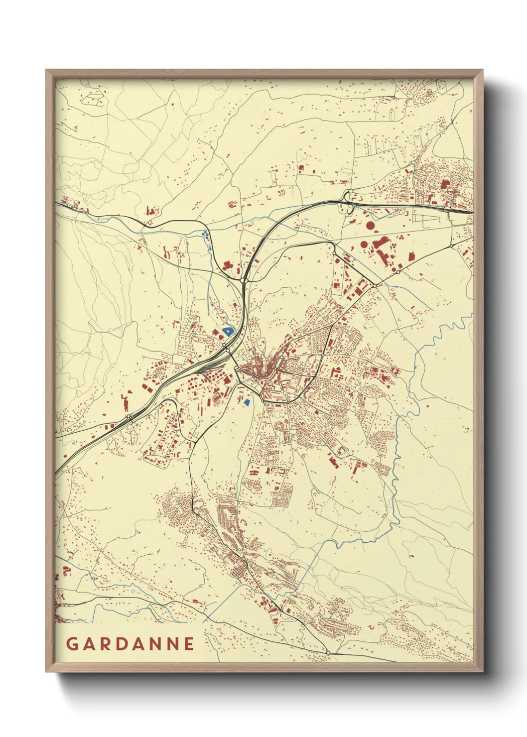 Une affiche de carte sur Gardanne