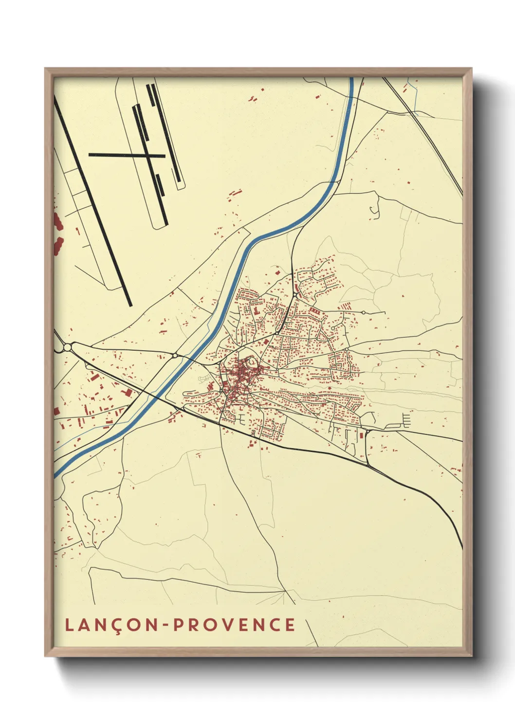 Une affiche de carte sur Lançon-Provence