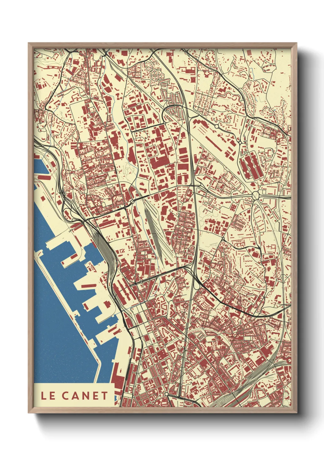 Une affiche de carte sur Le Canet